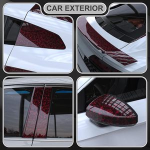 CARLAS 1.52*16m Precio al por Mayor, Vinilo <span class=keywords><strong>Rojo</strong></span> de Fibra de Carbono Forjado, Película Protectora de Pintura Automotriz TPU Ultra Brillante, PPF de Carbono, Película de Carbono - Product Image 2