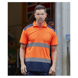 T-shirt de travail de sécurité à col polo, blocs de couleur, <span class=keywords><strong>bande</strong></span> réfléchissante de 5 cm, en tissu <span class=keywords><strong>polaire</strong></span> et tissu œil-de-perdrix - Product Image 4