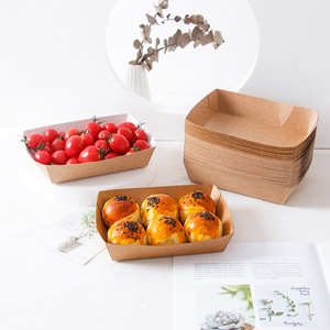 Boîte à <span class=keywords><strong>hot</strong></span>-dogs en papier artisanal écologique Plat en forme de bateau Plateau de service pour poulet restauration rapide Boîtes kraft Assiette alimentaire antidérapante Plateau à dessert en papier - Product Image 3