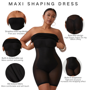 Vestido moldeador interior SHAPERLLS con malla moldeadora integrada Control de barriga Top de tubo sin tirantes Vestidos casuales Vestido largo de <span class=keywords><strong>sirena</strong></span> - Product Image 4