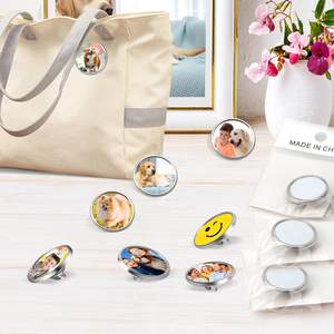 Pins Sublimables en Blanco, Botones Personalizables, Láminas de Aluminio con Cierres de Mariposa para Manualidades y Joyería DIY - Product Image 4