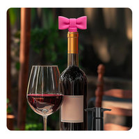 Ensemble de bouchons de bouteille de vin en silicone réutilisables avec design en forme d'arc, anti-fuite pour les bouteilles de champagne, bouchons de conservation du vin, bouchon de protection