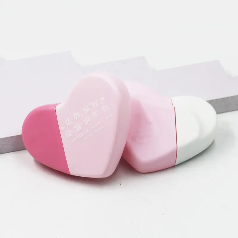 unique love heart shape HDPE squeeze 50ml sunscreen hand cream packaging bottle for cosmetic packaging
