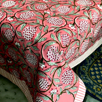 Nappe imprimée à la main motif floral en coton, style rustique, cadeau de pendaison de crémaillère, prix de gros