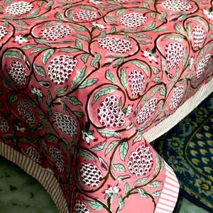 Block Print Tablecloth Floral Cotton <b>Table</b> <b>Cover</b> <b>Table</b> Cloth Farmhouse Tablecloth Housewarming Gift in Wholesale Price - Product Image 1