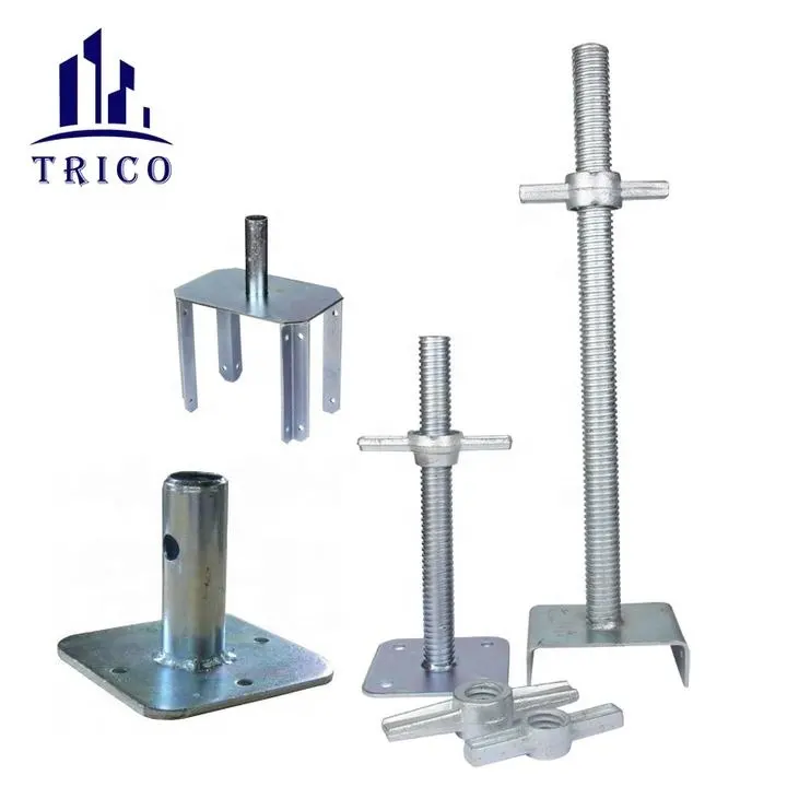 Hebei-Material de construcción TRICO, Base de andamio ajustable, Conector de cabeza en U