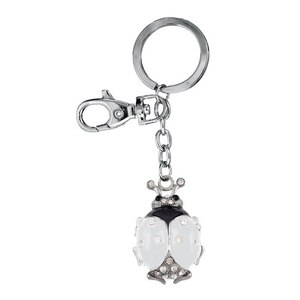 Porte-clés en métal personnalisé White Ladybird, design crochet de verrouillage, sans boîte - Product Image 1