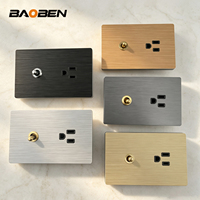 BAOBEN Interrupteur mural et prise standard durables, panneau en aluminium brossé, USB + Type-C pour la maison, l'hôtel et le bureau