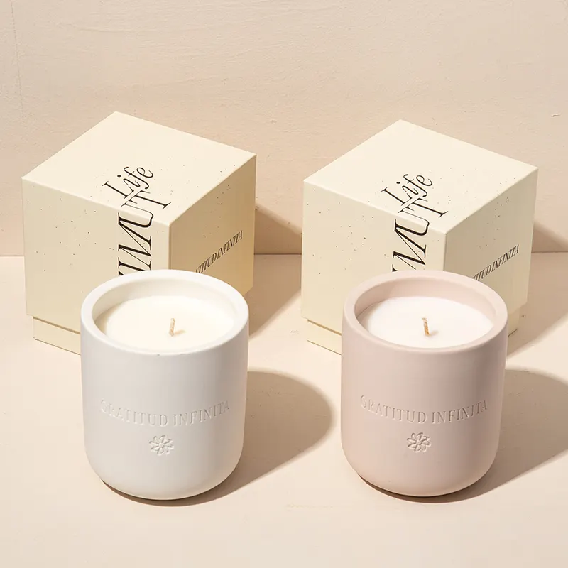 Cream Gift Box Scent Candle