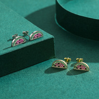 Bijoux fantaisie Boucles d'oreilles en argent sterling 925 plaqué or ou plaqué rhodium avec zircon complet