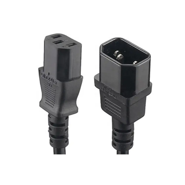 CE VDE 3 Pin IEC Electric Extension Cable Female To Male AC Computer Monitor C13 C14 Connector Power Cord