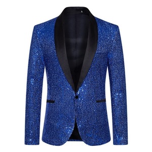 <span class=keywords><strong>Veste</strong></span> de costume élégante pour <span class=keywords><strong>homme</strong></span>, brillante, à un <span class=keywords><strong>bouton</strong></span>, pour scène, soirée, club, chanteur, <span class=keywords><strong>veste</strong></span> à paillettes - Product Image 5
