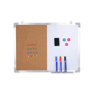 Cork Board <b>Magnetic</b> Whiteboard Combination Set with <b>Framed</b> Eraser Whiteboard Marker Thumbtack - Product Image 1