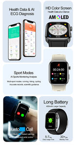 Reloj Inteligente S191 con Pantalla Táctil AMOLED Cuadrada, ECG, Bomba de Aire, Monitor de Presión Arterial, Detección de Caídas en Personas Mayores, Llamada <span class=keywords><strong>SOS</strong></span> - Product Image 5