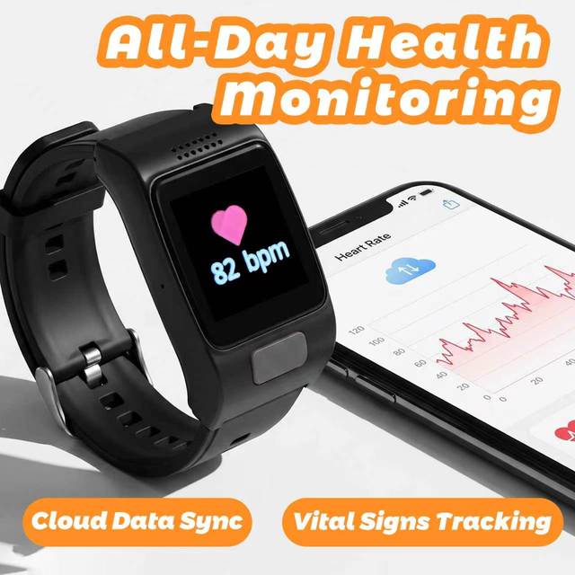 Elder Care Smart Watch GPS Tracker Fall Alert SOS Heart Rate SpO2 Sleep Monitor Smart Bracelet Support SDK Custom Logo OEM ODM