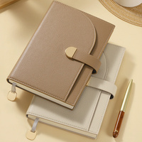 Carnet à spirales personnalisable en cuir PU format A5 avec boucle de verrouillage pour journalisation et planification quotidienne