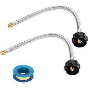 Manguera de propano trenzada de acero inoxidable, 15 pulgadas, rosca macho NPT de 1/4 para aparatos de gas, uso doméstico, duradera - Product Image 4