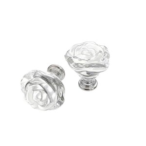 Poignée de tiroir et de porte de placard en verre cristal rose coloré 30 mm, bouton rétro à trou unique, quincaillerie - Product Image 5