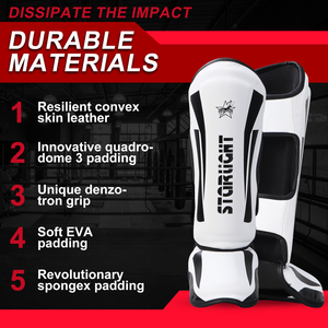 Protège-Tibias de <span class=keywords><strong>Boxe</strong></span> Muay Thai en Cuir PU pour Entraînement MMA Kickboxing - Product Image 5