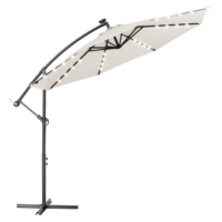 3M Extérieur Jardin Rond Banane Cantilever Parasol Suspendu LED Patio Parapluie café parapluies