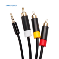 Kabel Audio Video AV 1.8m untuk Konsol Xbox 360E Stereo Lead 3.5mm Kabel RCA Berlapis Emas untuk XBOX 360 E