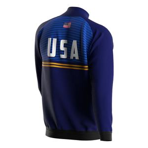 Últimos modelos de chaquetas deportivas largas con cremallera personalizadas, con estampado por sublimación para exteriores, estilo lucha libre, tipo crop. - Product Image 4