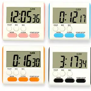 Kochen Timer Digital Square Led Digital Digital Tagesauer Wand moderner Schreibtisch- und Tischuhr mit Tag und Datum