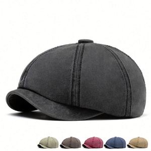 New Wash Cotton 8 Panels Newsboy Cap Faded Vintage Newsboy <b>Hat</b> - Product Image 4
