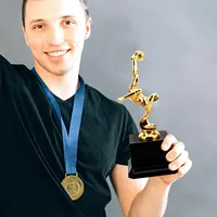 Trophée de football personnalisé en métal, très vendu, pour le joueur du match