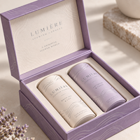 Boîte cadeau en papier recyclable pour produits d'ambiance, finition aluminium, fabricant sur mesure