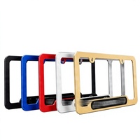 Support de plaque d'immatriculation en aluminium brossé standard US, étiquette autocollante personnalisée, anti-rouille, vente en gros