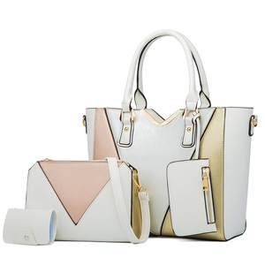 Bolso <span class=keywords><strong>de</strong></span> Mano Grande <span class=keywords><strong>de</strong></span> PU para Mujer, a la Moda, con Cierre <span class=keywords><strong>de</strong></span> Cremallera, Forro <span class=keywords><strong>de</strong></span> Poliéster, Patrón Geométrico y Color en Contraste, Verano 2020 - Product Image 4