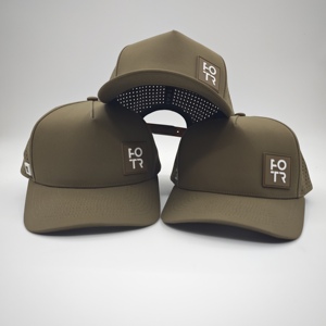 Engineered Five Panel Solid Waterproof Golf <b>Hat</b> Custom Silicone Emblem Low MOQ OEM Laser Perforated Breathable Sport Accessory - Product Image 4