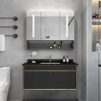 Живая ванная комната Ванна Мебель Ванной комнаты Из нержавеющей стали Зеркальный шкаф с зеркалом Кабинет YMT-F80