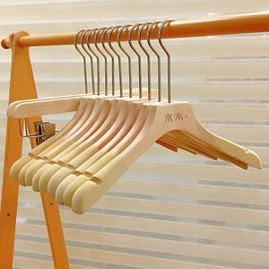 Premium Wooden Velvet Hanger Durable Suit Coat Cleaning Bag Hanger with Custom Logo Wood Hangers - Product Image 2