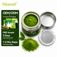 Poudre de Matcha Yibenef pour Café, Thé au Lait, Desserts, Pâtisserie, Smoothies – Boîte de 30g – Vente en Gros – Échantillon Gratuit – Service de Conception