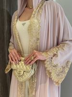 Abaya Modeste 2026 Sharut, Robe Musulmane, Cardigan en Dentelle Florale, Abaya Ouverte de Luxe de Dubaï, Cardigan Frontal pour Femmes Musulmanes