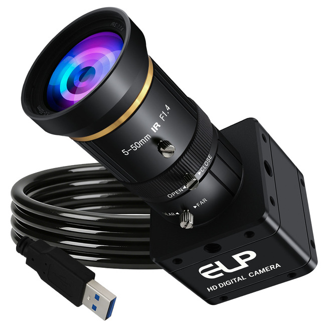 ELP 720P/200fps 1200P/120fps Global Shutter USB3.0 High Speed Zoom AR0234 Camera Manual Focus Lightburn Camera for Golf Swing