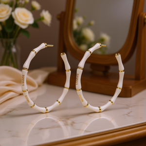 Orecchini a Cerchio Placcati Oro Rabdn per Donna, Classici per Uso Quotidiano E4693 - Product Image 2