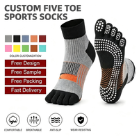 Fabricant OEM de chaussettes de sport à cinq doigts personnalisées pour hommes et femmes, antidérapantes, respirantes, côtelées, chaussettes athlétiques
