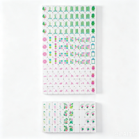 Mahjong américain de luxe moderne, pliable, portable, écologique, motif tortue, lotus blanc dessiné à la main, en acrylique et mélamine