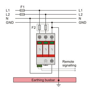 Telebahn 120V/240V 135V 270V AC 20kA 50kA 8kA 200kA <span class=keywords><strong>Fase</strong></span> dividida 3W + G Supresión de protección contra sobretensiones Pararrayos - Product Image 3