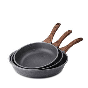 Induction Cookware Set with Non-Stick Ford Aluminium Fry Pan Wooden Handle and Glass Cover <b>Wok</b> for Cooking - Product Image 1