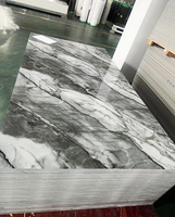 Panel de PVC con Acabado Brillante para Interiores, Diseño de Mármol, 4x8 Pies, 2mm/3mm, Lámina de PVC con Efecto Mármol 3D para Decoración de Paredes, Precio al por Mayor