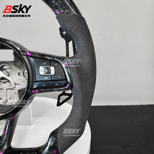 Nuevo volante <span class=keywords><strong>de</strong></span> cuero <span class=keywords><strong>de</strong></span> carbono forjado, ajuste personalizado para Volkswagen R-Series Passat Golf Jetta Tiguan Polo <span class=keywords><strong>Bora</strong></span> Arteon - Product Image 4