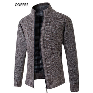 Heren Vest Trui Breien Winter Volledige Rits Lange Mouw Dikke Vest Jas - Product Image 3