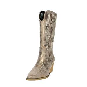 Botas de media pantorrilla para mujer con tacón color cobre, altura 39 SABF241005 - Product Image 6