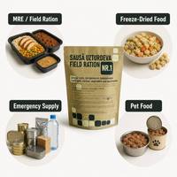 Pochette alimentaire de survie d'urgence, biodégradable, en PE, avec fermeture éclair, finition mate kaki, format long