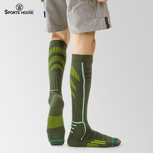 Chaussettes de snowboard chaudes en <span class=keywords><strong>laine</strong></span> mérinos épaisse de haute qualité Chaussettes de ski thermiques antibactériennes personnalisées pour hommes sur le genou - Product Image 3