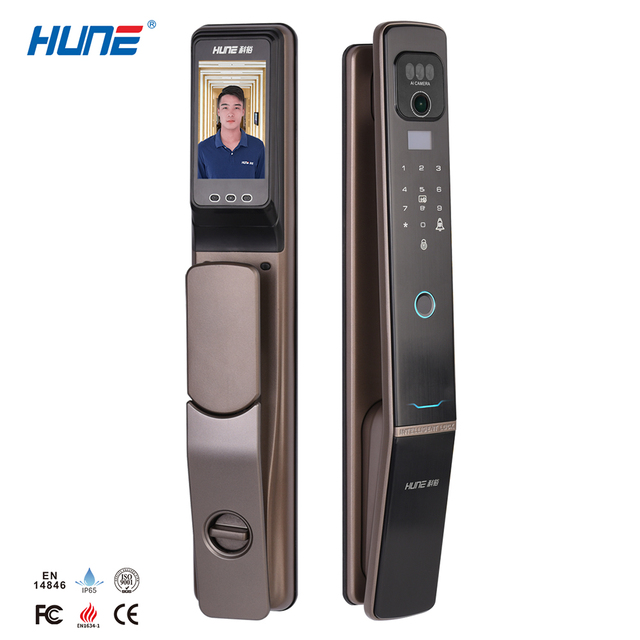 HUNE UL Antifire Smart Lock WiFi APP Fingerprint Electronic Door Lock Digital With Camera TTLock Remote Control Cylinder